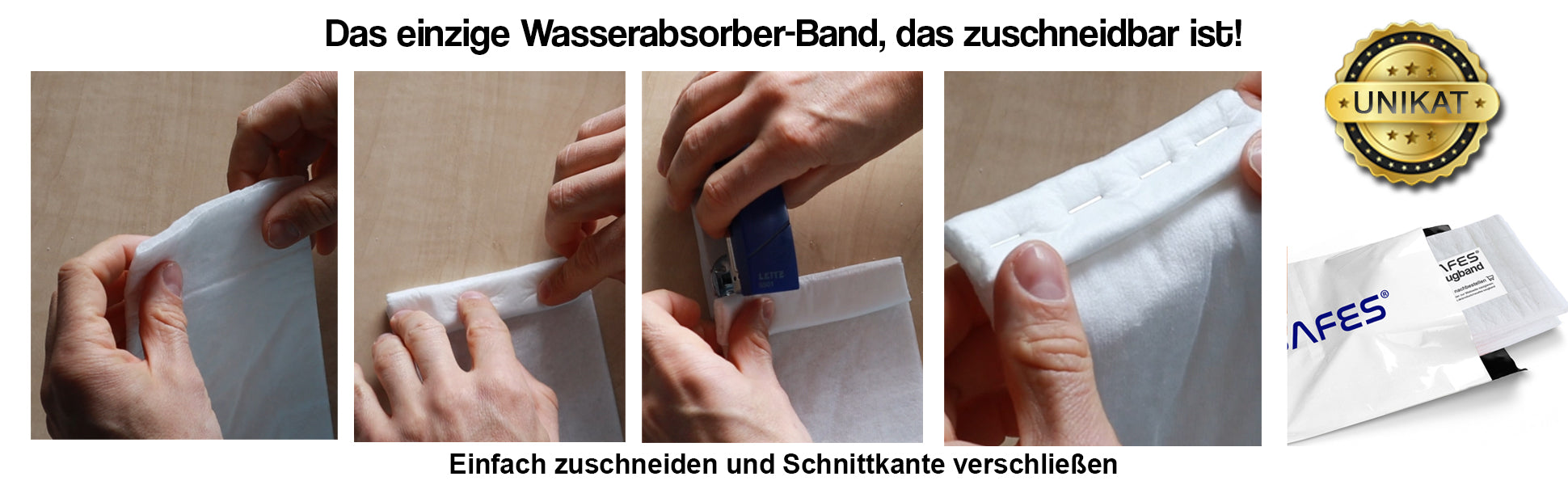 Wasserabsorberband Saugband zuschneiden